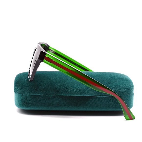 NEW GUCCI GG0001SN 002 BLACK GREEN AUTHENTIC SUNGLASSES - Picture 8 of 12